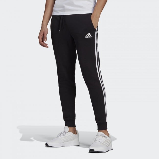 Adidas men s essentials fleece fitted 3 stripes joggers Sportland